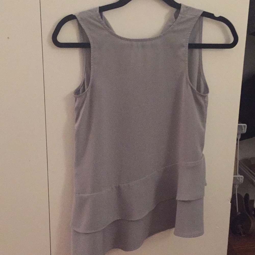 Grey sleeveless blouse